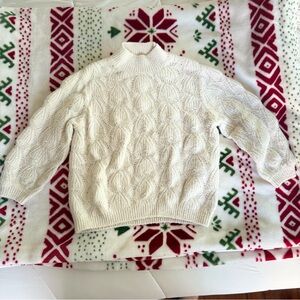 Zara kids ivory Cable Knit turtleneck Sweater
